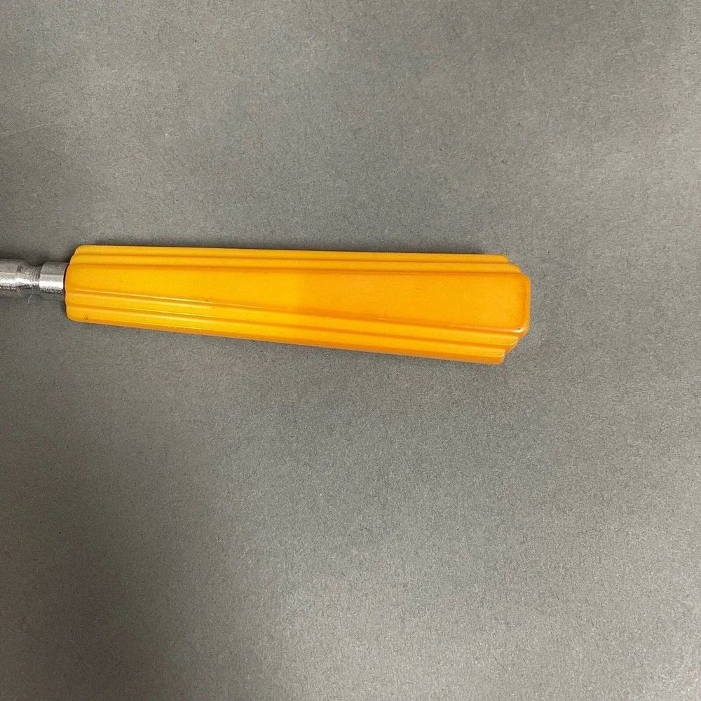 Vintage Knife Sharpener‎ Yellow Bakelite? Stainless Steel